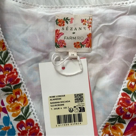 FARM Rio x Sézane Alamedee Maxi Dress, US 2 / FR 34, NWT 🇧🇷🇫🇷 - Picture 15 of 16